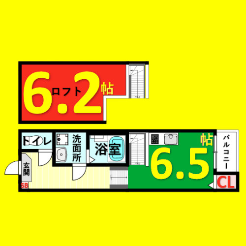 Flourish club　名古屋市賃貸　仲介手数料無料の間取り