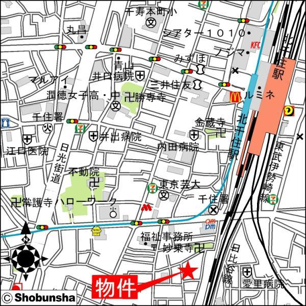 ＬＹＮＸ北千住Ｅ棟の地図