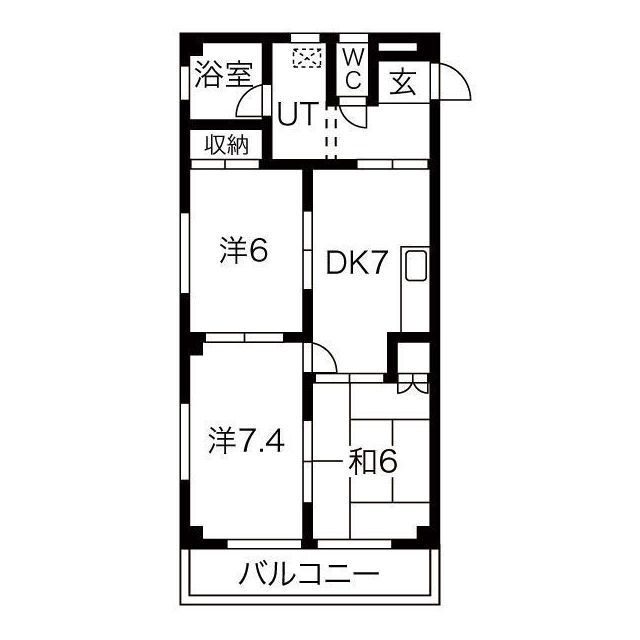 岐阜市加納竜興町２丁目のアパートの間取り