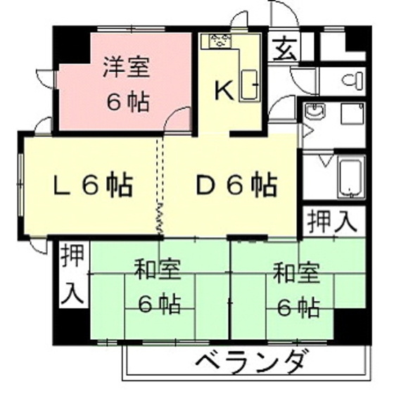 岐阜市萱場南１丁目のアパートの間取り