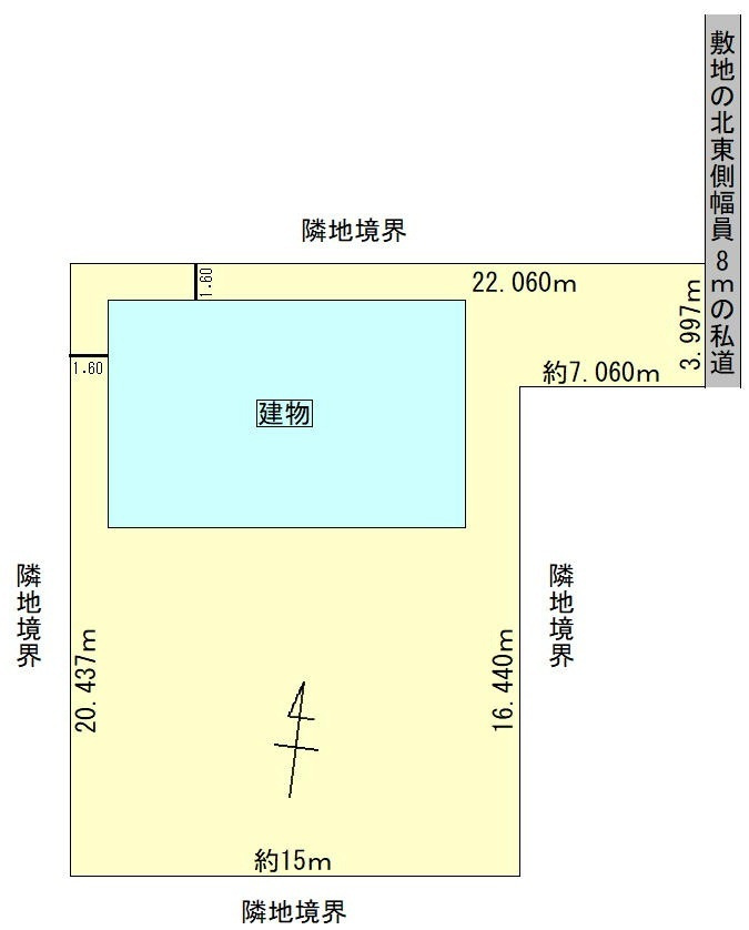 北見市とん田東町598番2　中古売家の区画図