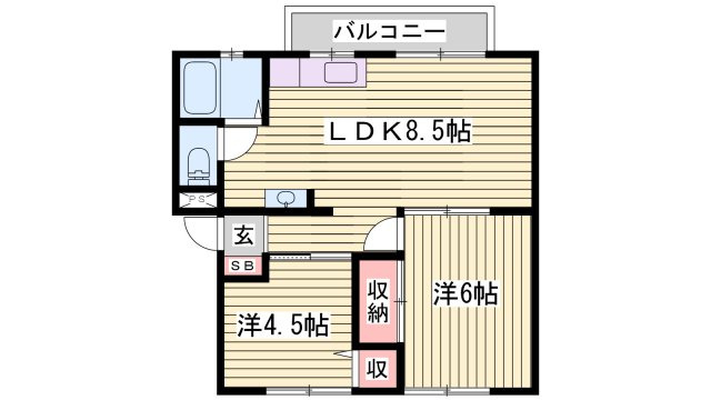 サンシティ中ノ町 Ｎ棟の間取り