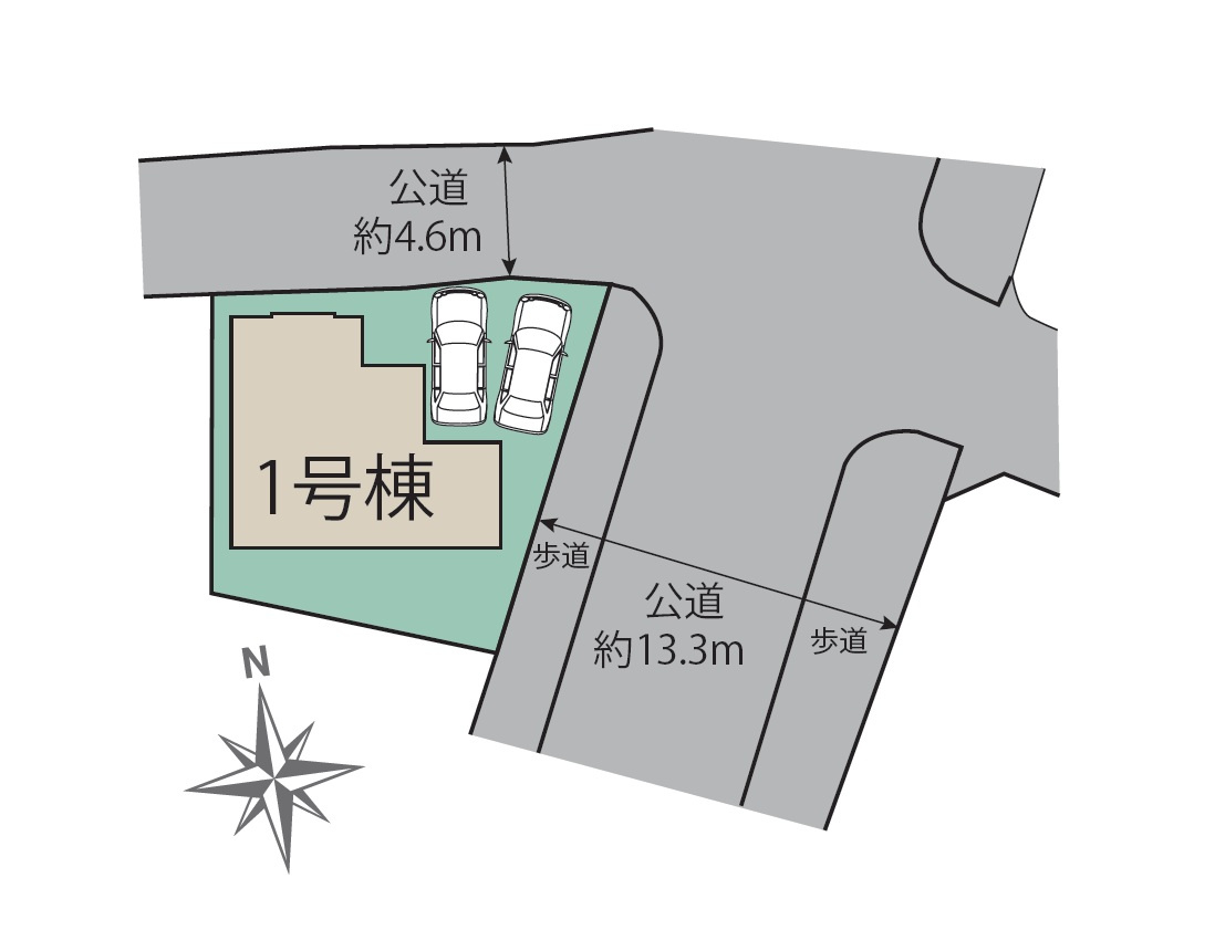 筑紫野市吉木第1-1棟（1号棟）の区画図|配置図（1号棟）