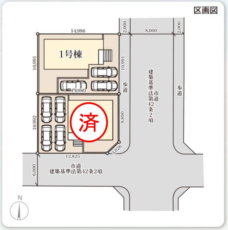 【いわき市平塩第1】全２棟／1号棟　■お子様がいるご家庭が暮らしやすい4LDK■の区画図|区画図です。
