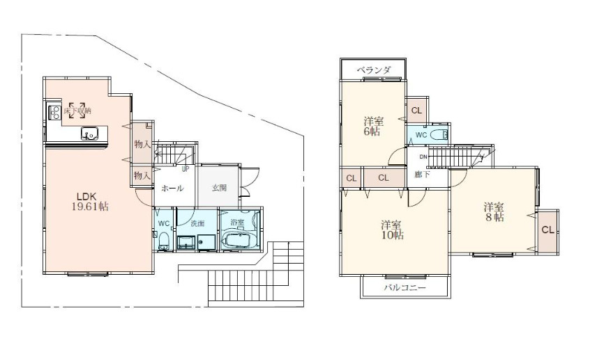 薪里ノ内戸建ての間取り