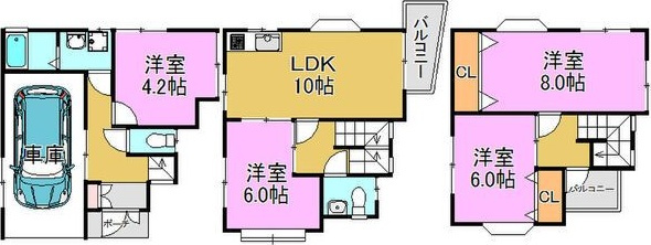 長尾元町4丁目貸家の間取り
