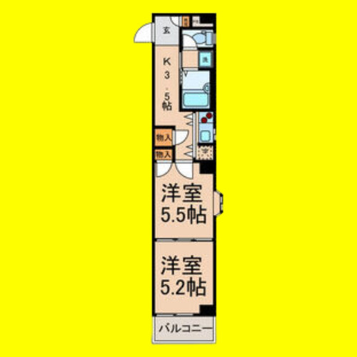 アルコマイスタービル　名古屋市賃貸　仲介手数料無料の間取り