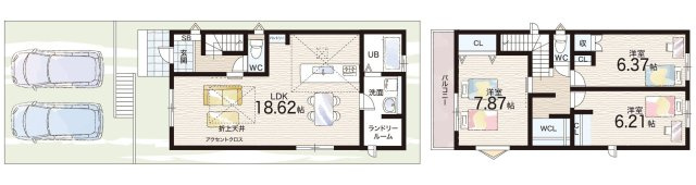 ■枚方市香里ケ丘　第3期　新築一戸建ての間取り|2号地