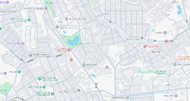 ■枚方市香里ケ丘　第3期　新築一戸建ての地図