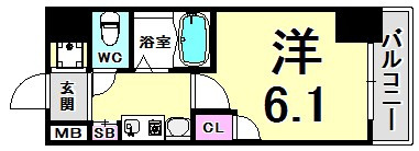 エステムコート新神戸エリタージュの間取り