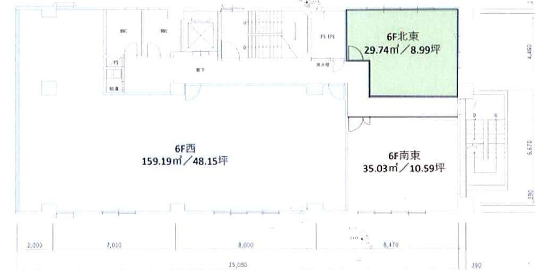 大阪市中央区谷町２丁目の事務所の間取り