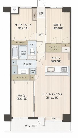 【間取り】 | ライオンズマンション溝の口 | 間取りです
