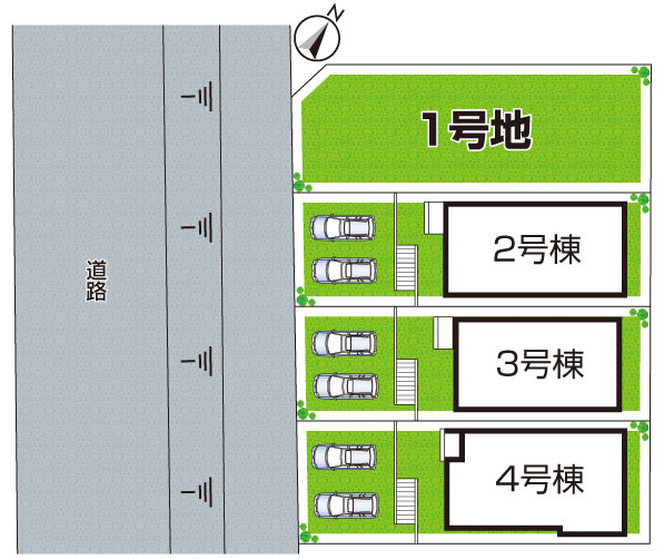 ■枚方市香里ケ丘　第3期　新築一戸建ての区画図|全3区画