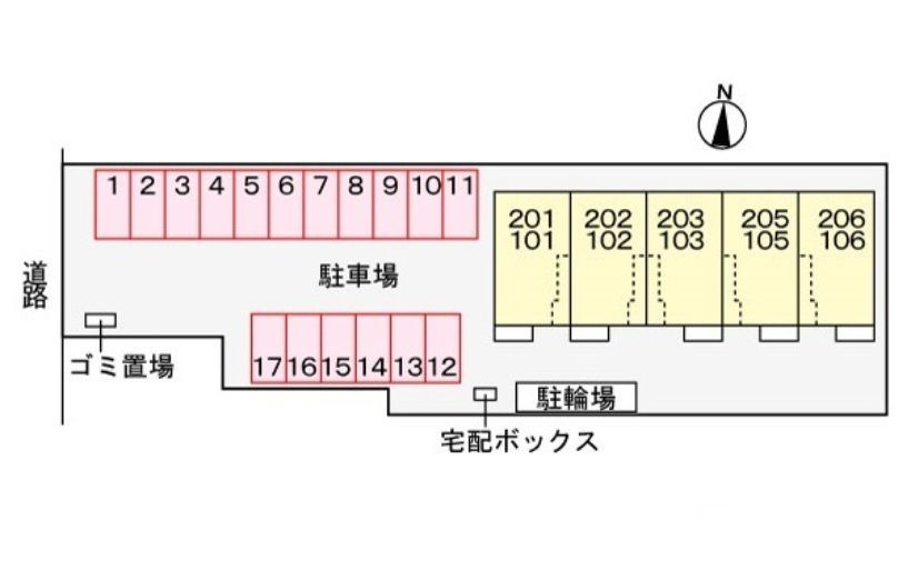 セレーノ・梨花の駐車場