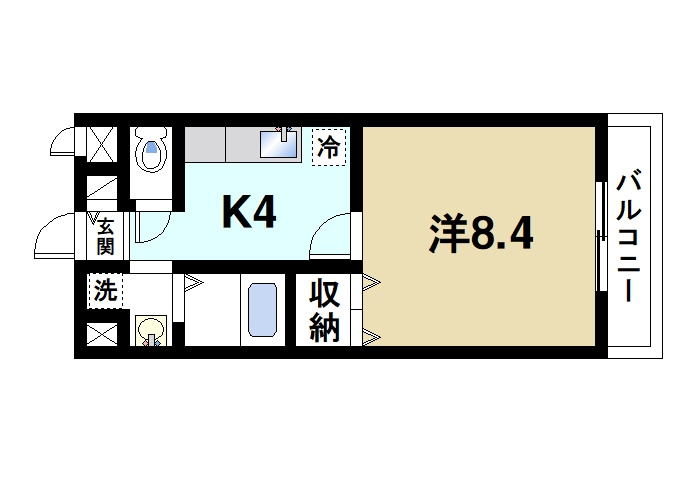 ベルコリーヌ紺屋の間取り|単身者向けの間取り