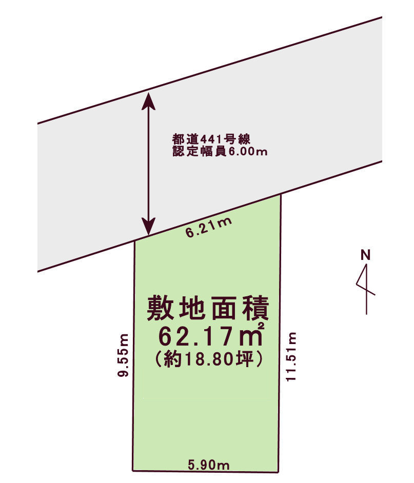 練馬区谷原１丁目　中古一戸建　西武池袋線　練馬高野台の区画図|建ぺい率60％・容積率200％につきボリュームのある建物が建てられます。