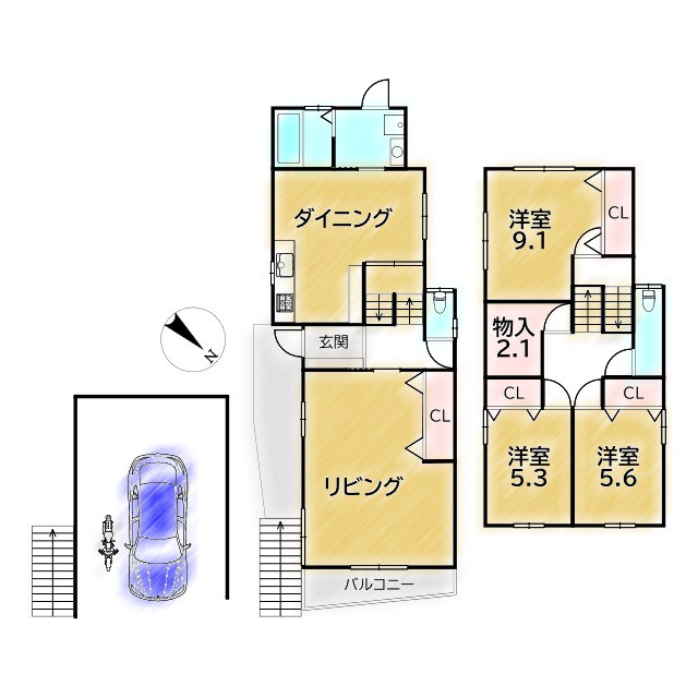 上賀茂本山 中古戸建の間取り