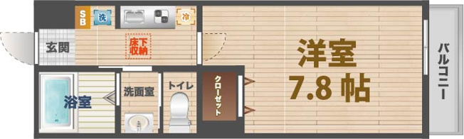 【間取り】 | スペースZERO | 1Kのお部屋です。