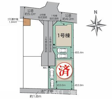 茅ケ崎市香川４丁目　新築戸建　全２棟の区画図|対象１号棟