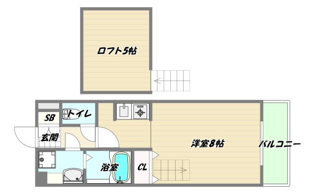 大阪市東淀川区東淡路３丁目の賃貸マンションの間取り