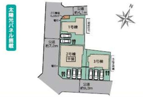 幸手市緑台１丁目６期　新築一戸建て　01の区画図|全３区画