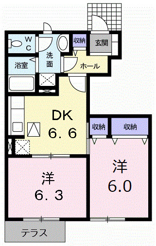 ヴィラ緑ヶ丘　Ⅱの間取り|間取図