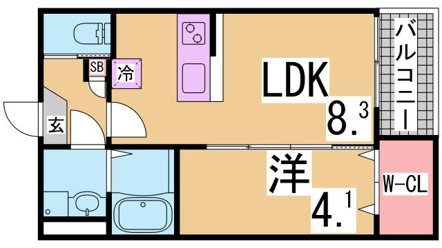神戸市長田区浜添通６丁目のアパートの間取り