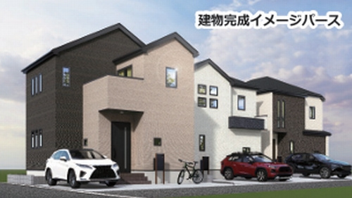 【外観パース】 | 【仲介手数料０円】厚木市妻田西7期　新築一戸建て　3号棟　全3棟 | 【仲介手数料０円】厚木市妻田西7期　新築一戸建て　全3棟