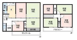 【間取り】 | 衣川3丁目３－４貸家