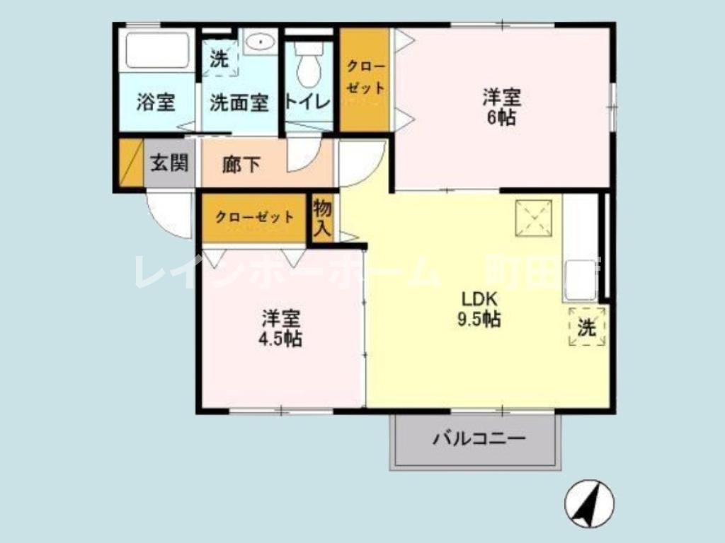 コーポミナモト2※初期費用分割あと払いサービス利用可能物件の間取り