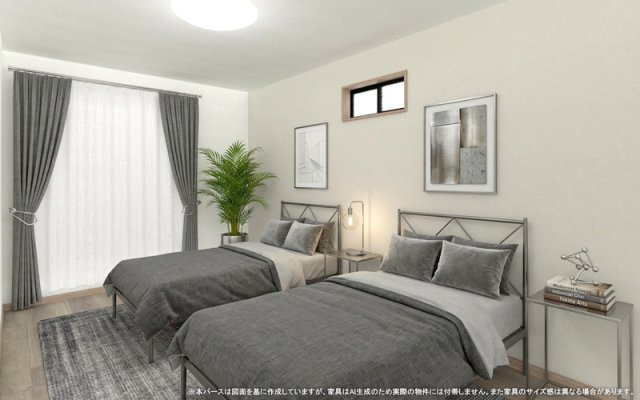 【完成予想図】 | 【主寝室　イメージパース】
※画像は設計図面を基に作成したイメージです。