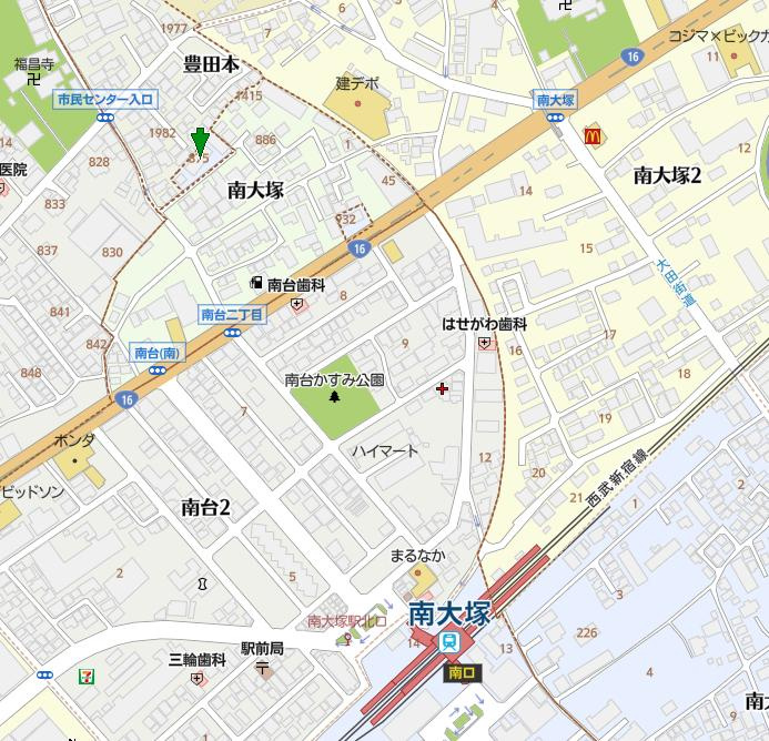 グローリア南大塚の地図