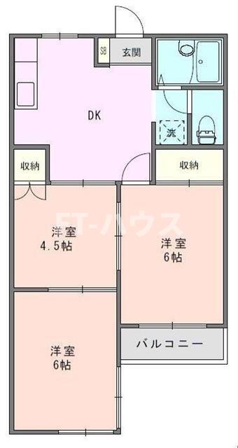 北谷ハイツの間取り