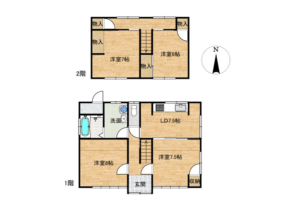 リフォーム済中古戸建　岐阜市中　昭和50年築の間取り