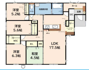 糟屋郡宇美町桜原1丁目11期　1号棟の間取り