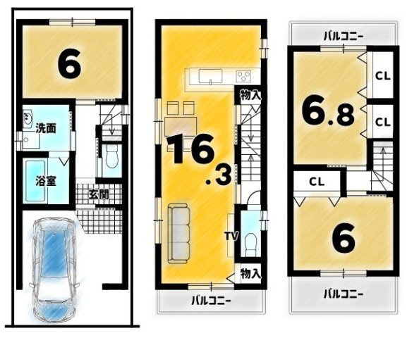 住吉町|【新築参考プラン・まどり変更可】建物面積８２.６２㎡/建物価格１９００万円/建築確認申請費用１２０万円・外構費用１１０万円・水道負担金２２万円(全て税込）別途要
