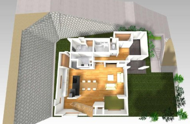 住吉山手4丁目　売土地の参考プラン|建物プラン例（1Fイメージパース）