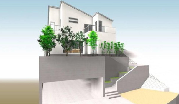 住吉山手4丁目　売土地の完成予想図|建物プラン例（イメージパース）