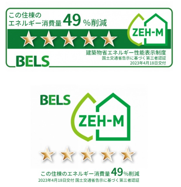 ベルジュ柏旭町の省エネ性能ラベル|★この建物のエネルギー削減率です★