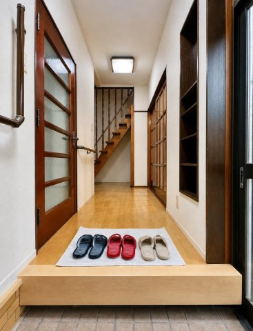西安威1丁目の玄関|シンプルな玄関で、住む人のセンスが活きる空間。収納棚を置いたり、装飾を加えたり、自分らしくアレンジできる自由度の高い設計です