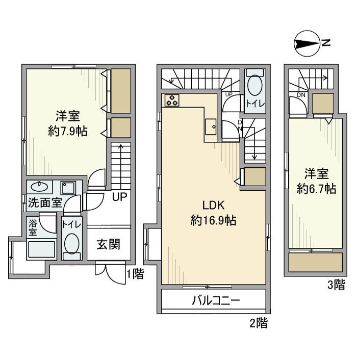 柿の木坂戸建の間取り