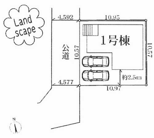 綾瀬市落合北６丁目　新築戸建　全１棟の区画図