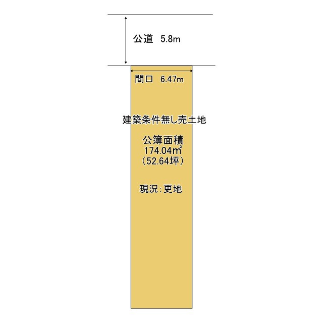 京都市北区紫竹下本町　建築条件無し売土地の土地図