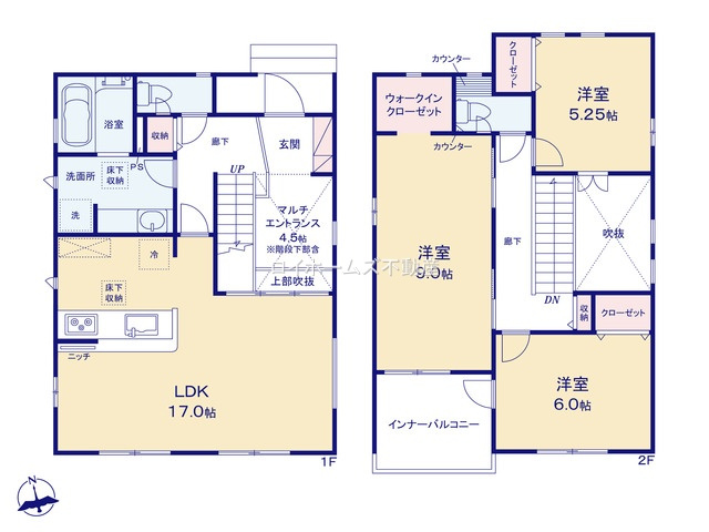 【間取り】 | 北名古屋市六ツ師中屋敷549『仲介料無料』新築戸建て | 3号棟