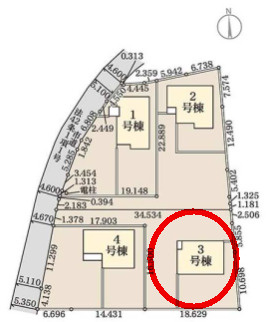リーブルガーデンＳ第19渋川金井　3号棟の区画図|駐車場3台以上ご用意しています！来客時も重宝しますよ♪