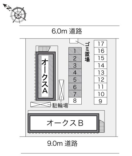 レオパレスオークスの区画図