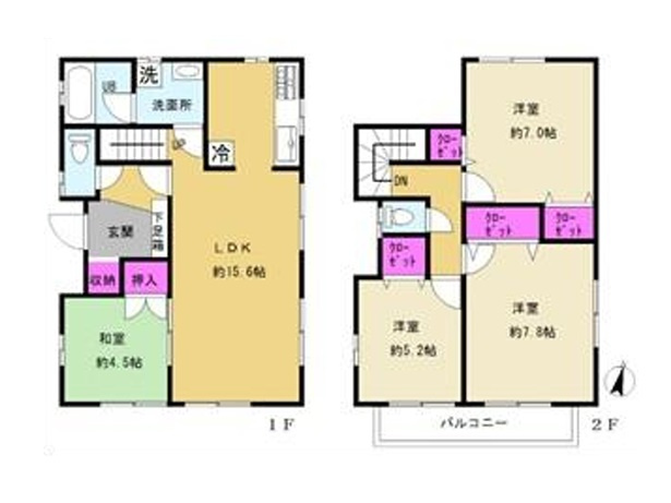 ◎茅ヶ崎市菱沼1丁目　中古戸建の間取り|4LDK☆