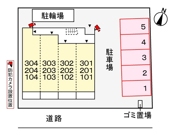 メゾンドヌール山崎Ⅱの区画図