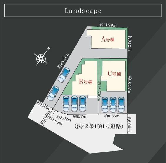 【区画図】 | 焼津市大村3丁目　新築戸建　A号棟