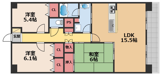 【間取り】 | グレーシィ栗東デュオ | 間取りです